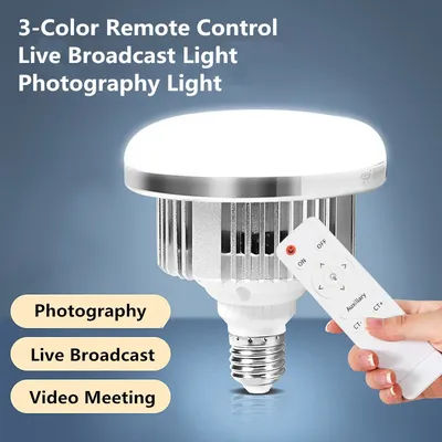 85W LED Photographic Lighting Bulbs E27 Base Lamp With Remote Control Dimmable Daylight Bulb For