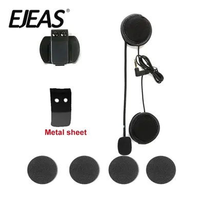 Ejeas-Écouteurs Bluetooth pour casque de moto Vnetphone, Microphone, Haut-parleur, réinitialisation en métal, V6 Pro, V4, Accessoires d'interphone, 3.5mm
