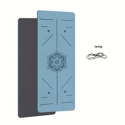 TEMU Premium Tpe Yoga Mat With Lines - Non-slip, Fitness & Training Gear,