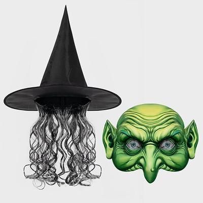 Cappello da Strega Halloween Maschera Accessori Adulti Uomini Donne Unisex Divertenti Halloween Carnevale Costume Facile per la Notte di Walpurgis