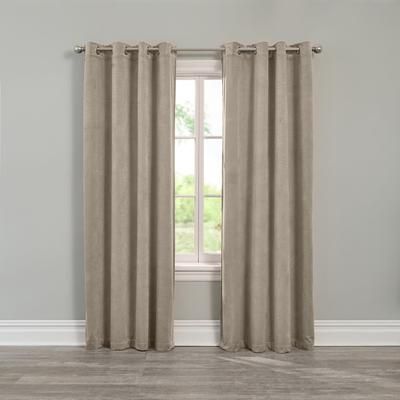 Wide Width BH Studio Velvet Grommet Panel by BH Studio in Taupe (Size 50" W 95" L) Window Curtain