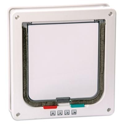 19.2x20cm white Karlie Cat Flap with 4-way closure