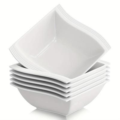 TEMU 11 Oz Porcelain Salad Bowl Cereal Bowl Dessert Bowls Rice Bowl White Bowls Small Bowls, Set Of 6