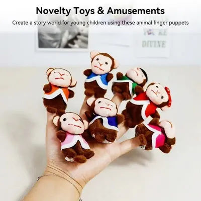 Monkey Finger Puppets 7Pcs Finger Puppet Toys Funny Finger Puppet Set Story Time Learning Aid For