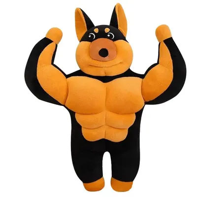 Dog Plush Doll Funny Stuffed Plush Muscle Dog Throw Pillow Large Size Decoration Tool For Living