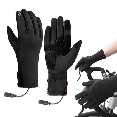 USB Heated Gloves Anti Slip Waterproof USB Heating Gloves Screen Touchable Winter Supplies