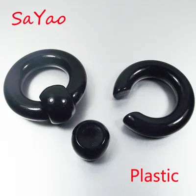 2 Pieces Big Size Plastic BCR Circular Barbells Acrylic UV Horseshoe Nose Ring CBR Flesh Tunnel PA Ring Body Jewelry