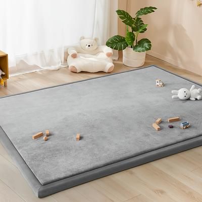 TEMU 1pc Play Mat Nursey Decor Area Rug, Thick Memory Foam Soft Padded Carpet With Non-slip Backing, Japanese Tatami Rug Living Room For, Yoga Mat