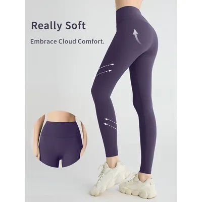 Naked feeling Yoga Leggings Women High Waisted Hip Lifting Fitness Leggings Running Cycling Pants Breathable Sports Leggings