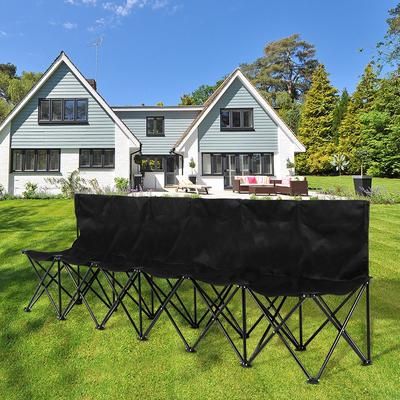 TEMU Yaheetech Folding Bench 6 Seats Portable Oxford Soccer Bench With Carry Bag For Outdoor Sporting Camping