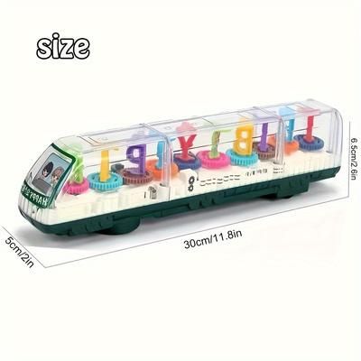 TEMU Transparent Teeth Digital Wheel Motor Car Boys And Girls Toy Car Light Music Universal Car