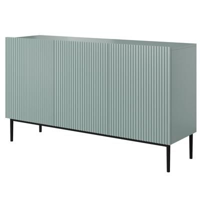 Madia 3 ante salvia con piede in metallo nero 150x45 cm