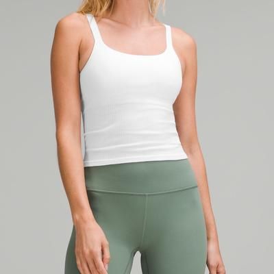 Lululemon Athletica Tops | Ebb To Street Scoop-Neck Cropped Tank Top | Color: White | Size: 4