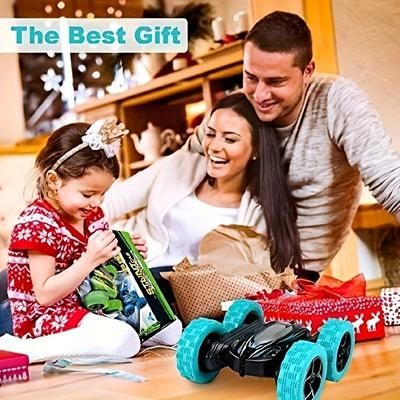 TEMU 2 Sided 360 Degree Flip Rotating 4wd Toy - Lighting Effect, Two-way Drive, Durable Construction - Perfect For Outdoor Parties, Family Fun, Christmas And Birthday Gifts