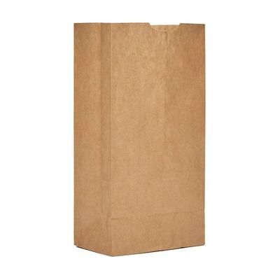 AJM Packaging GB05NP5C Grocery Bag - 11" x 5 1/4", Kraft Paper, Flat bottom design, Thumb-cut top, Brown