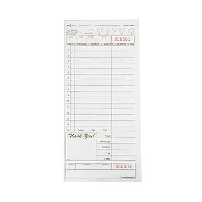 National Checking Company T4932SP Guest Check - 1 Part Booked, 1 Lines, Tan, Case of 2000