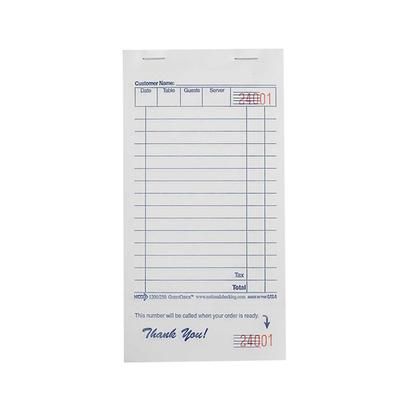 National Checking Company 1200SP Guest Check - 1 Part Booked, 1 Lines, White