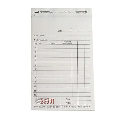 National Checking Company 1A-SP Guest Check - 2 Parts Booked, 2 Lines, White