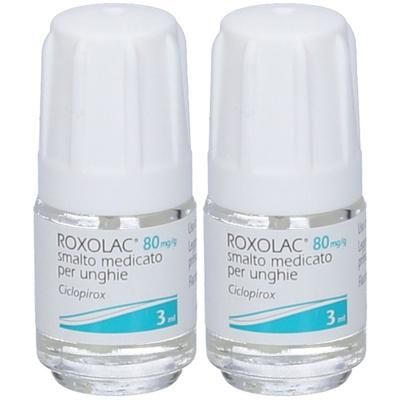 ROXOLAC® 80mg/g Smalto Medicato per Unghie Set da 2 2x3 g unghie a bas