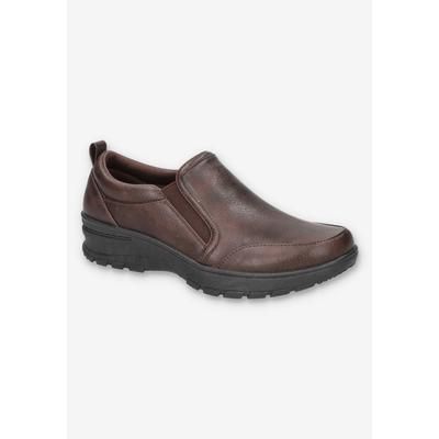 Extra Wide Width Women's Garland Flat by Easy Street in Brown (Size 7 WW)