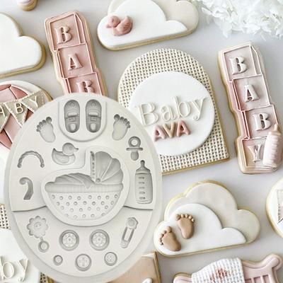 TEMU Shower 3d Silicone Chocolate Mold - Stroller, Milk Bottle & Designs For Diy Cake Decorating, Showers & Home Baking
