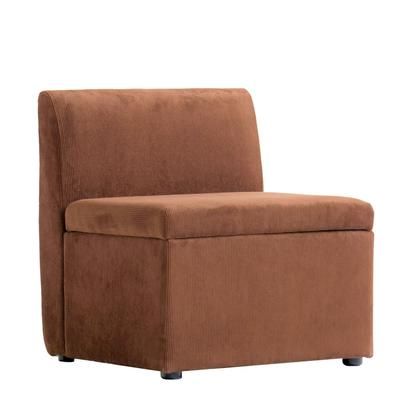 Divano modulare in velluto a coste terracotta