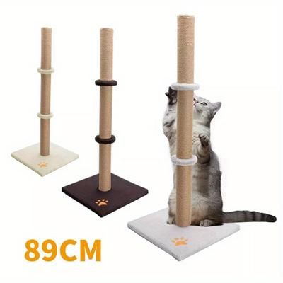 TEMU Cat Scratching Post Tall 89cm Cat Tree Cat Pet Vertical Climbing Activity Tower With Soft Plush Carpet Covered And Sisal Pole For Kittens And Adult Cats Brown
