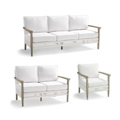 Eberly Seating Replacement Cushions - Loveseat, Custom Sunbrella Rain, Rain Sailcloth Sailor - Frontgate