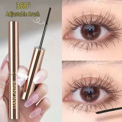 Silk Fiber Matte Mascara Makeup Ultra-Fine Brush Lengthens Eyelashes Waterproof Fast Dry Brown Black Curling Mascara Cosmetic