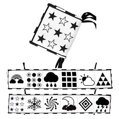 Baby Toys Cloth Book Newborn Bed Sticker Crib Bumper Black And White Color Animal Story Quiet Books Montessori Kids Baby Book