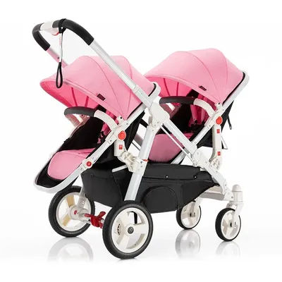Twin Baby Strollers 3 IN 1 EU Lightweight Two-way Can Sit Can Lying High Landscape Shock Double Stroller Portable Stroller