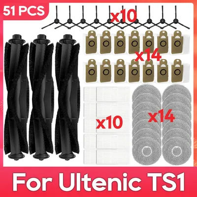 Compatible with Ultenic TS1 Parts Accessories Main Side Brush Filter Mop Dust Bag Robot Vacuum Cleaner Kits