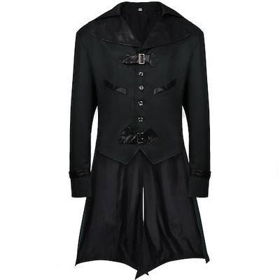 Punk Gotico Medievale Steampunk Cappotto Smoking Trench Vampiro Mago Costume Per uomo Stile Steampunk Halloween Mascherata Performance Adulti Cappotto