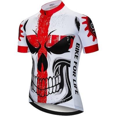 Per uomo Maglia da Ciclismo Grafico Lettere Numeri Italia Manica Corta Bicicletta Maglia Top con 3 tasche posteriori Mountain Bike MTB Ciclismo su strada Asciugatura Rapida Morbido Strisce