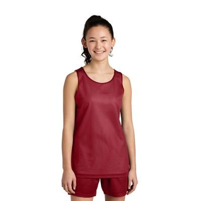 Sport-Tek YST5000 Youth PosiCharge Reversible Mesh Tank Top in Deep Red/White size Medium | Polyester
