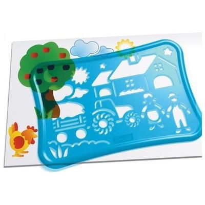Quercetti 02645 - Gioco Stencil Design Farm Set per Disegnare 1 St