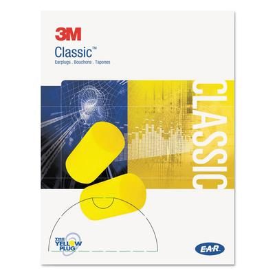 3M 310-1103 E-A-R Classic Small Earplugs in Pillow Paks, PVC Foam, Yellow, 200 Pairs - Box of 200 MMM3101103