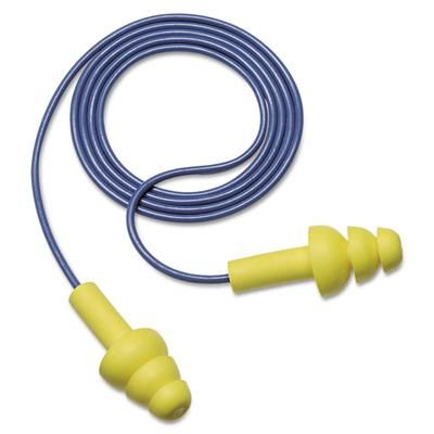 3M 340-4004 E-A-R UltraFit Earplugs, Corded, Premolded, Yellow, 100 Pairs - Box of 100 MMM3404004