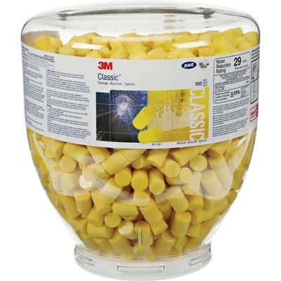 3M 3911001 Classic Earplugs, Uncorded, 500/Bottle, Yellow MMM3911001