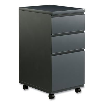 Alera PBBBFCH Three-Drawer Metal Pedestal File with Full-Length Pull, 14.96w x 19.29d x 27.75h, Charcoal ALEPBBBFCH