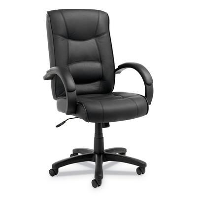 Alera SR41LS10B Strada Series High-Back Swivel/Tilt Top-Grain Leather Chair, Supports Up to 275 lb, 17.91" to 21.85" Seat Height, Black ALESR41LS10B