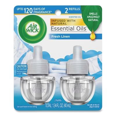 Air Wick 62338-82291 Scented Oil Refill, Fresh Linen, 0.67 oz, 2/Pack RAC82291EA
