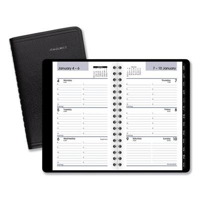 At-A-Glance G250-00 DayMinder Weekly Pocket Appointment Book with Telephone/Address Section, 6 x 3.5, Black Cover, 12-Month (Jan to Dec): 2024 AAGG250