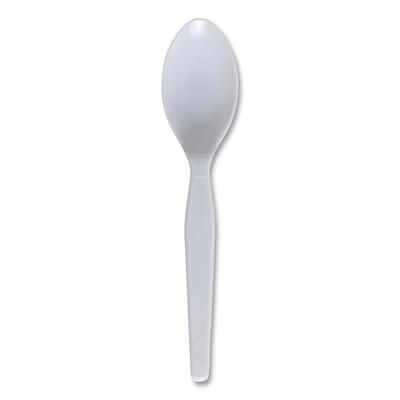 Boardwalk SPOONBX Mediumweight Polystyrene Cutlery, Teaspoon, White, 100/Box - Box of 100 BWKSPOONBX