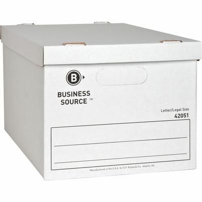 Business Source 42051 Storage File, Letter/Legal, 12"x15"x10", 12/CT, White - Carton of 12 BSN42051