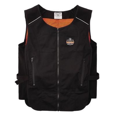 Ergodyne 12124 Chill-Its 6255 Lightweight Phase Change Cooling Vest, Cotton/Polyester, 2X-Large/3X-Large, Black EGO12124