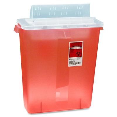 Covidien STRT10021R Biohazard Sharps Container W/Clear Lid, 3 Gallon, Red CVDSTRT10021R