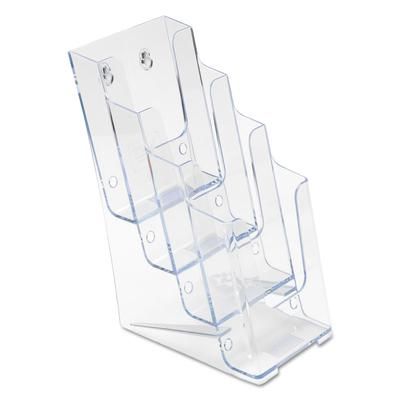 Deflecto 77701 4-Compartment DocuHolder, Leaflet Size, 4.88w x 6.13d x 10h, Clear DEF77701