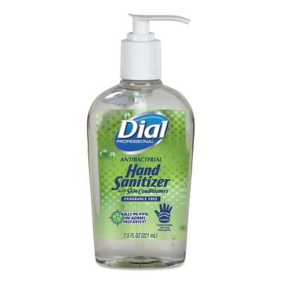 Dial Professional 01585 Antibacterial Gel Hand Sanitizer with Moisturizers, 7.5oz Pump Bottle, 12/Carton - Case of 12