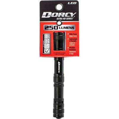 Dorcy 414117 Flashlight, 250 Lumen, 1"Wx1"Lx8-1/4"H, Aluminum DCY414117